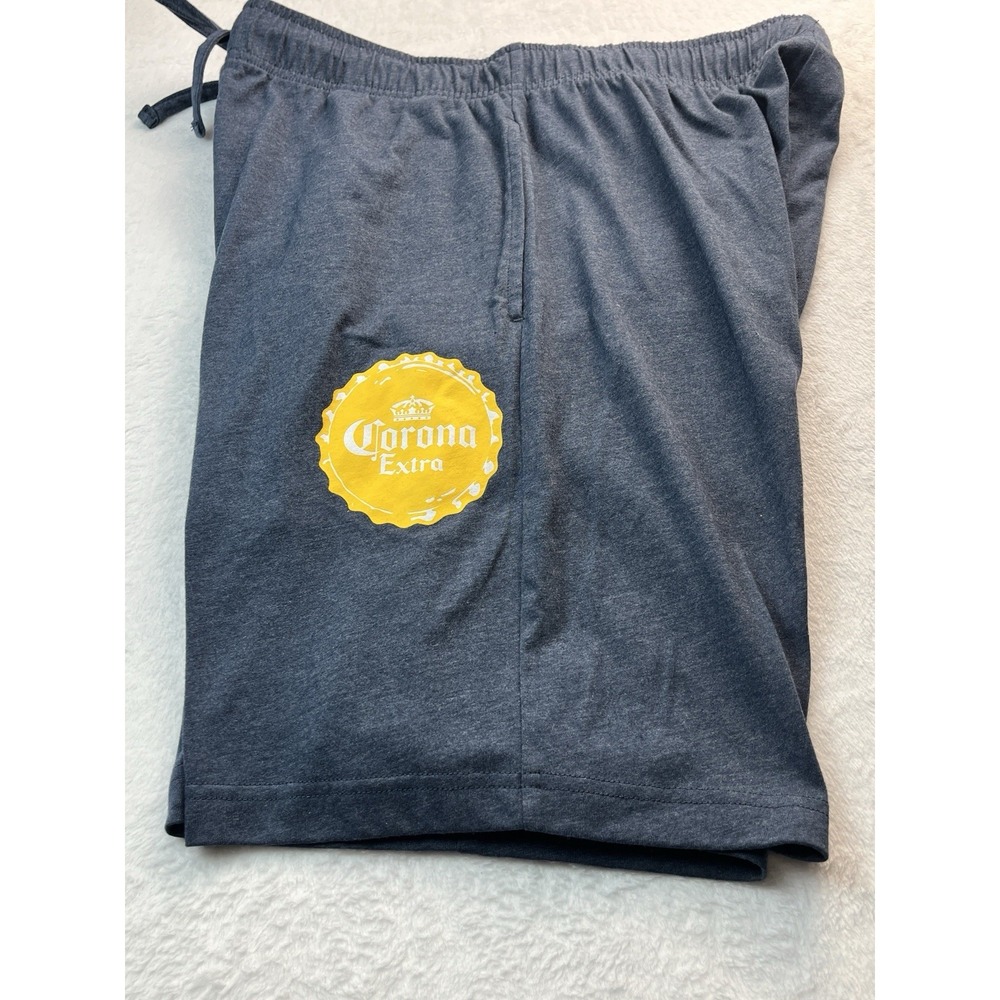 Corona Men's Medium 32/34 Drawstring Lounge Shorts Blue Corona Beer Logo NWOT